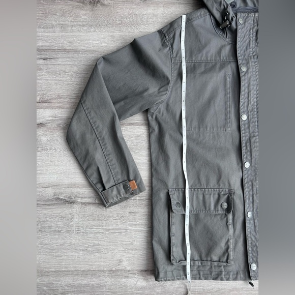 Men's RCVA military style Gray Hooded Jacket size medium - Picture 7 of 7